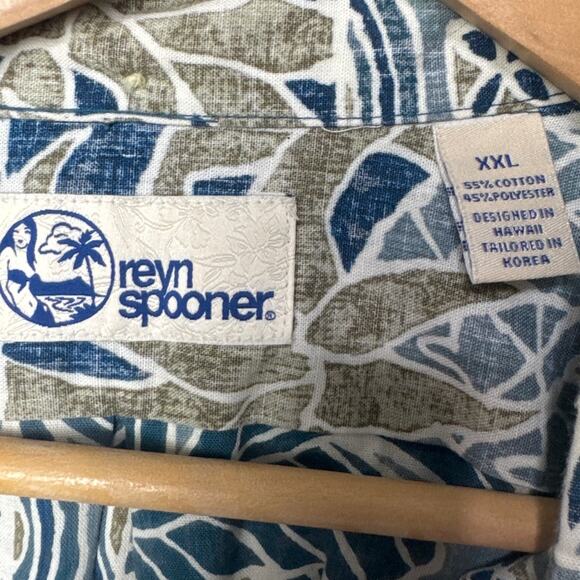 Reyn Spooner Reverse Weave Hawaiian Shirt Pullover Button Front  XXL Tropical - Picture 7 of 7